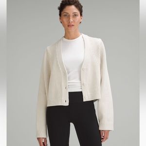 New With Tags - Lululemon - Cotton Blend Cardigan - Size S - Bone.
